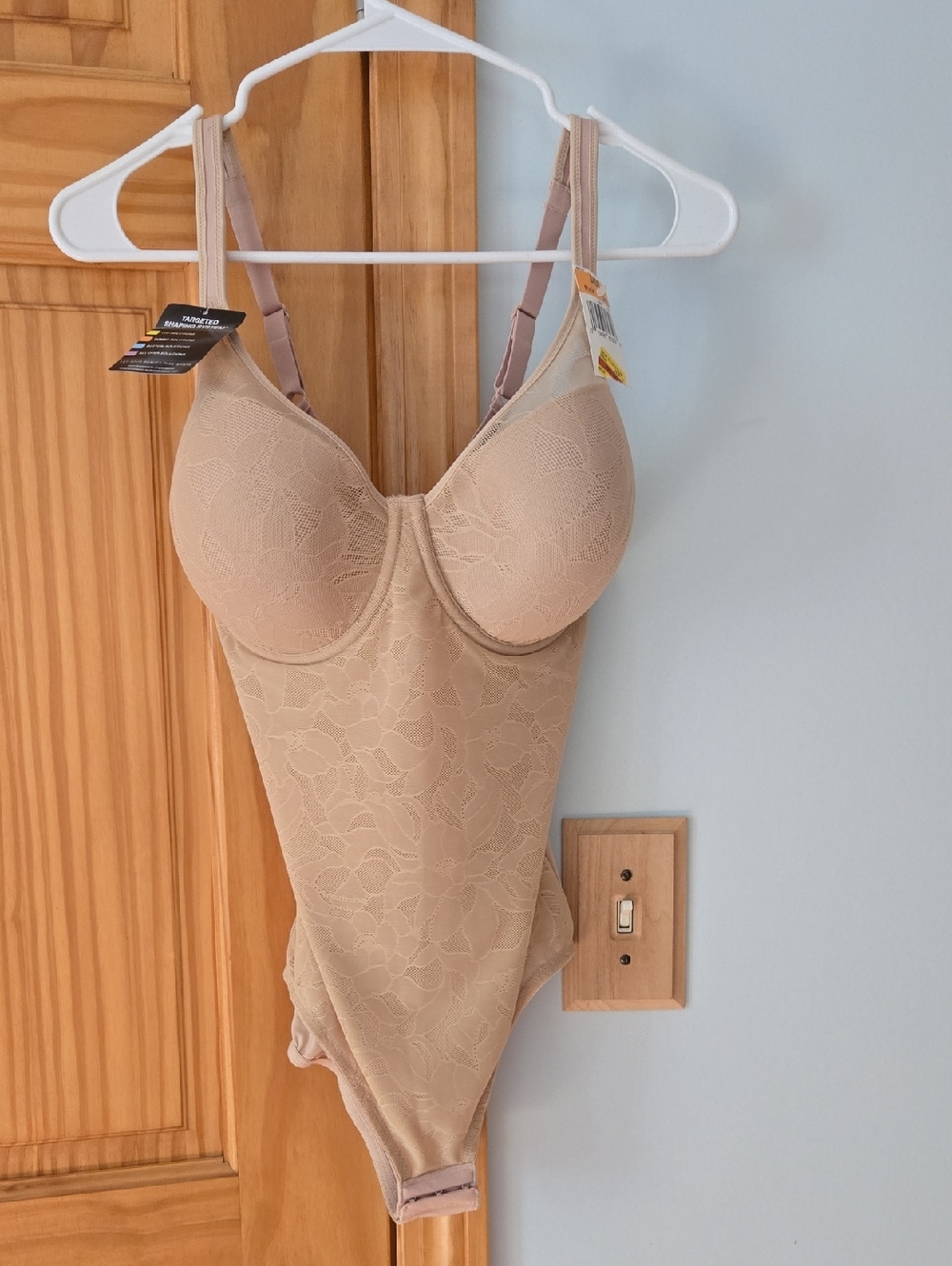 Sculpting Lace Body Shaper Bodysuit - Nude - 34DD